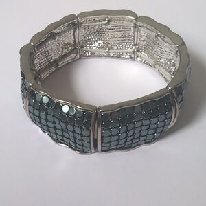 Elegant‎ Silver and Green Bracelet